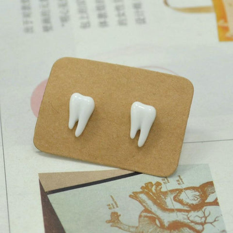 Luxurious Pearly Teeth Stud Earrings - Dentistry earrings - TOOTHLET