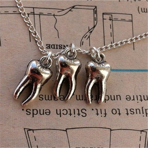 Antique Molar Trio Necklace