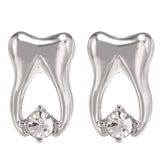 Elegant Silver Molar Earrings