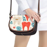 Artistic Tooth Bloom Saddle Handbag