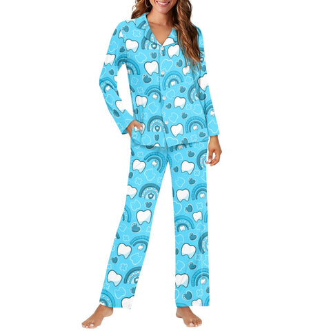 Blue Hearts & Rainbows Dental Women's Pajama Set