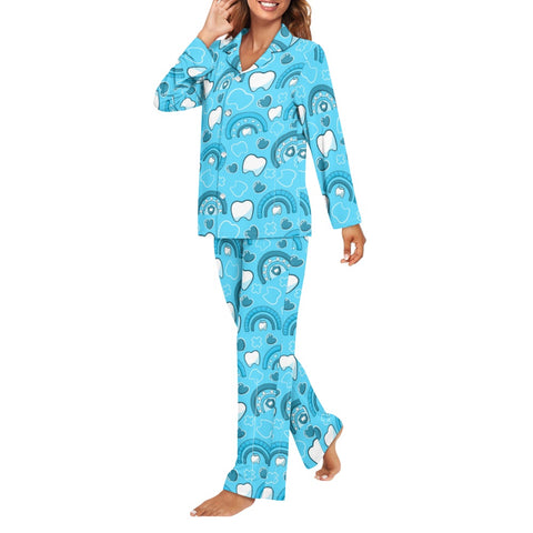 Blue Hearts & Rainbows Dental Women's Pajama Set