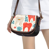 Artistic Tooth Bloom Saddle Handbag