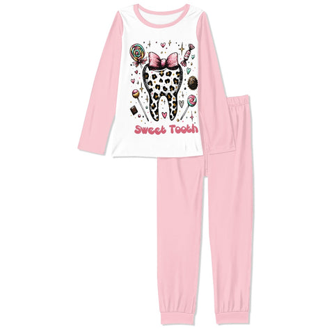 Long Women's Round Neck Two-Piece Pajama Sets