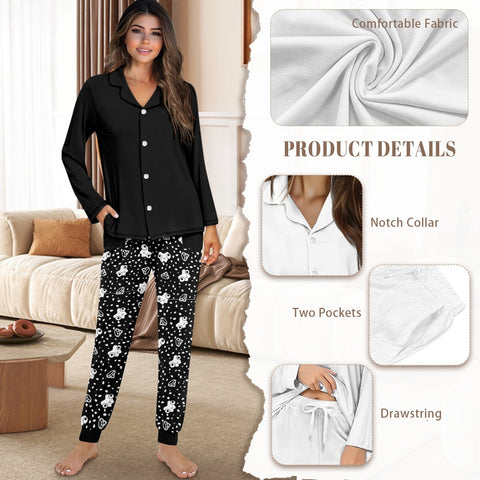 Chic Diamond Smiles Women's Pajama Set