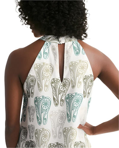 mandala Women's All-Over Print Halter Dress