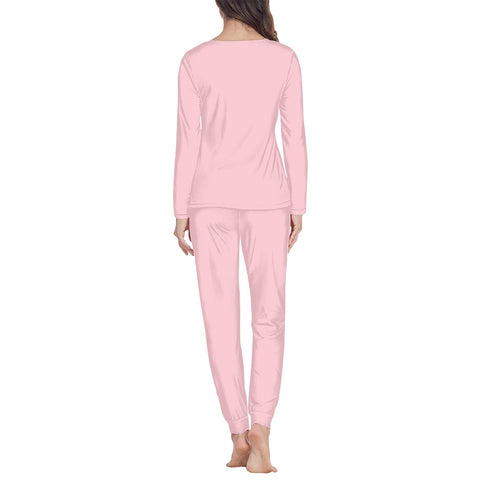 Long Women's Round Neck Two-Piece Pajama Sets