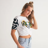 A17-PH-231212-02 Women's All-Over Print Twist-Front Cropped Tee