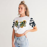 A17-PH-231212-02 Women's All-Over Print Twist-Front Cropped Tee