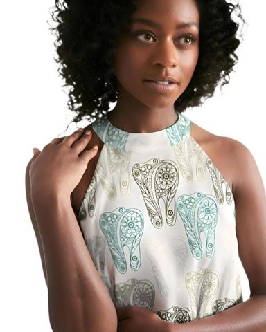mandala Women's All-Over Print Halter Dress