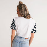 A17-PH-231212-02 Women's All-Over Print Twist-Front Cropped Tee