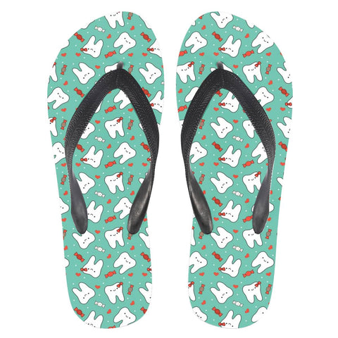 Summer Breeze Candy Molar Flip-Flops - Dentist Summer Flip Flops - TOOTHLET