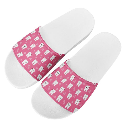 Happy Teeth Summer Slide Sandals - Dental Print Shoes - TOOTHLET