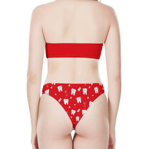 Happy Teeth Summer Strapless Bikini Set