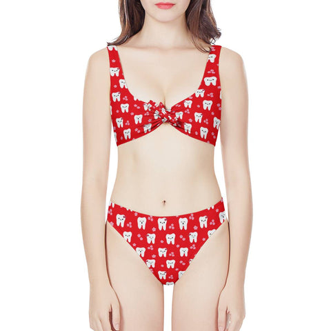 Toothy Summer Bow Bikini Set