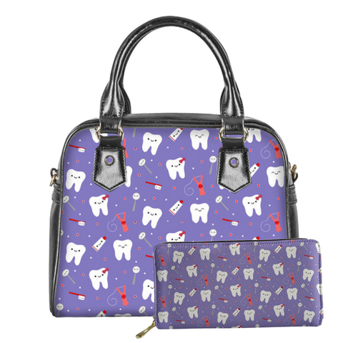 Happy Tooth Crossbody Satchel Handbag