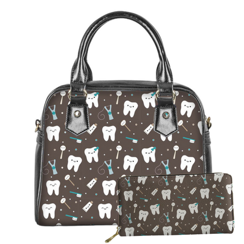 Happy Tooth Crossbody Satchel Handbag