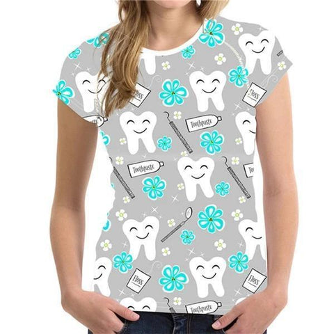 Cool Smiley Teeth Raglan T-Shirt - Dental Hygiene Tee - TOOTHLET