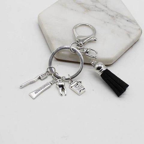Dental Tassel Handbag Charm Keychain