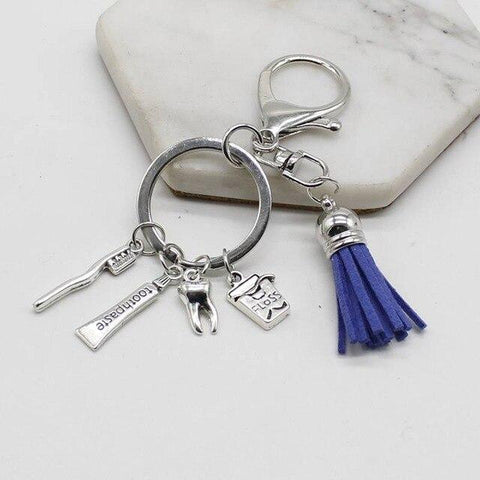 Dental Tassel Handbag Charm Keychain