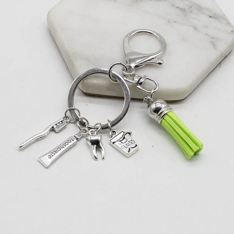 Dental Tassel Handbag Charm Keychain