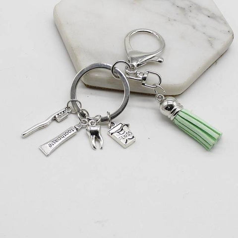 Dental Tassel Handbag Charm Keychain