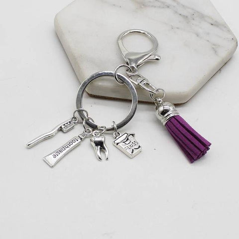 Dental Tassel Handbag Charm Keychain