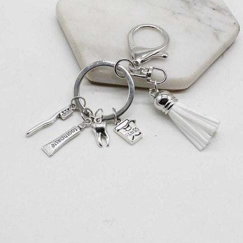 Dental Tassel Handbag Charm Keychain