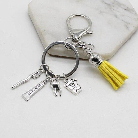 Dental Tassel Handbag Charm Keychain
