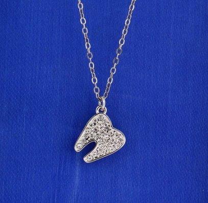 Diamond Embellished Tooth Necklace