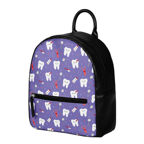 Happy Teeth Faux Leather Backpack Purse
