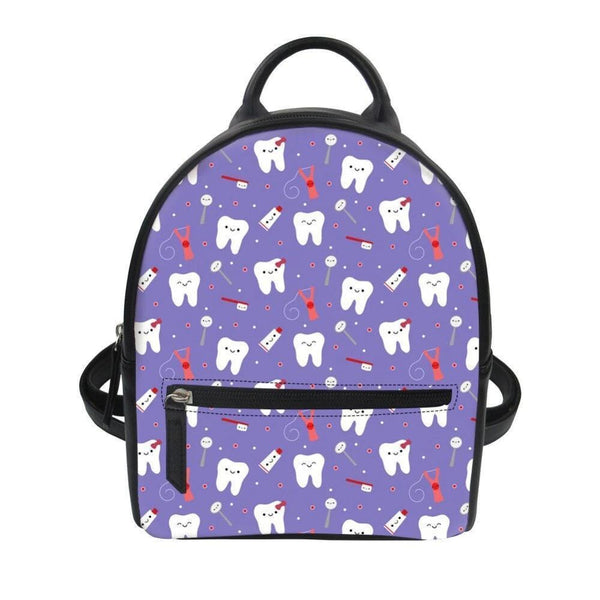 backpack purse faux leather Happy Teeth Faux Leather Backpack Purse