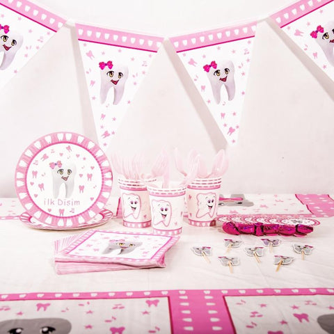 Happy Tooth Pink Party - Tooth Shaped Ornaments - TOOTHLET