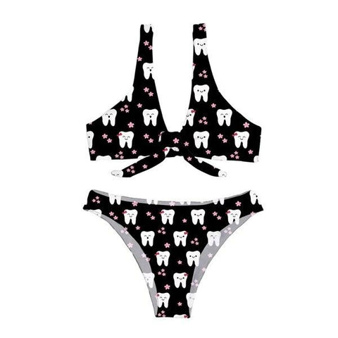 Toothy Summer Bow Bikini Set