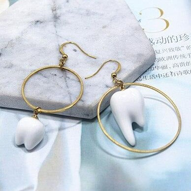 Asymmetrical Tooth Loop Earrings