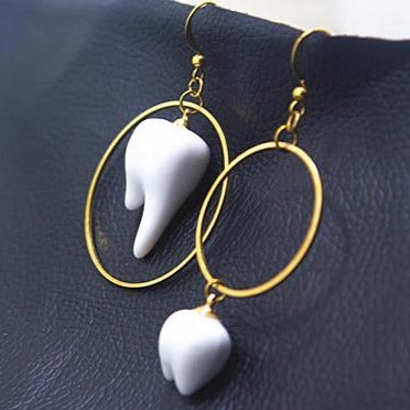 Asymmetrical Tooth Loop Earrings