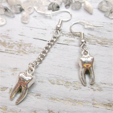 Asymmetrical Molar Pendant Earrings
