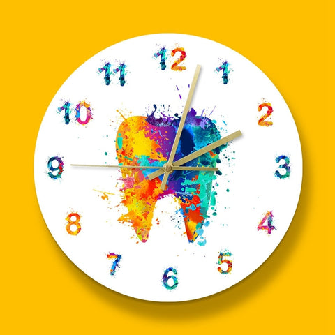 Watercolor Molar Wall Clock