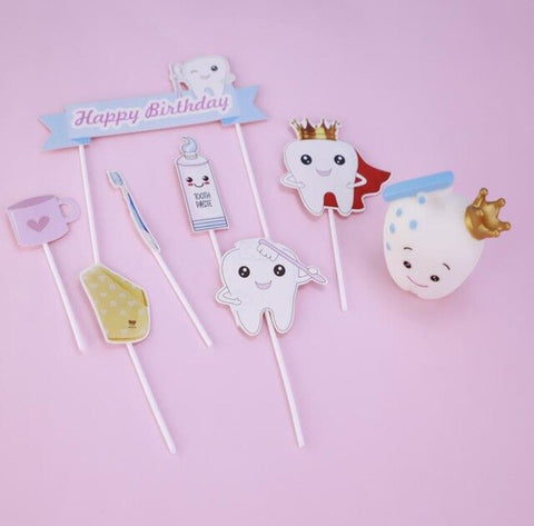 Tooth Cake Topper Set