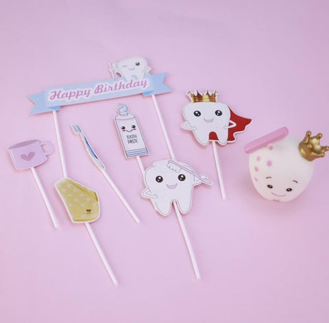 Tooth Cake Topper Set