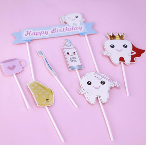 Tooth Cake Topper Set
