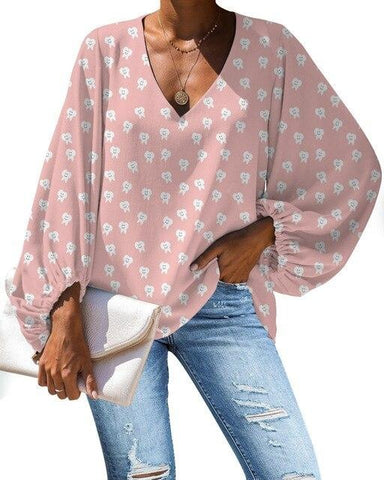 Casual Tiny Teeth Chiffon Blouse