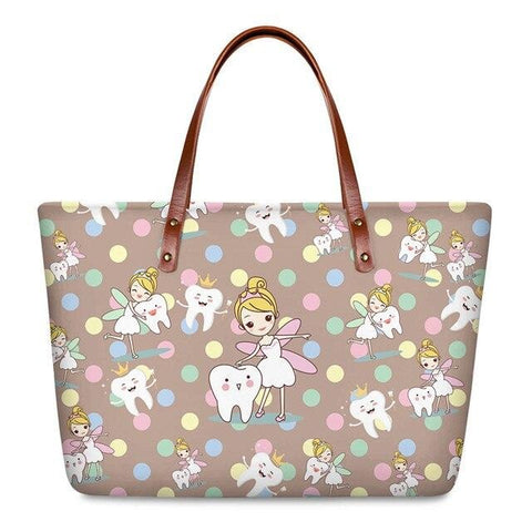 Polka Dot Tooth Fairy Tote Handbag
