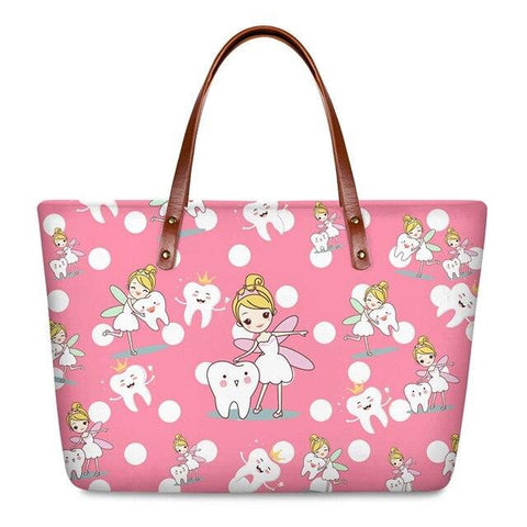 Polka Dot Tooth Fairy Tote Handbag