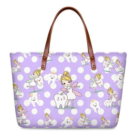 Polka Dot Tooth Fairy Tote Handbag