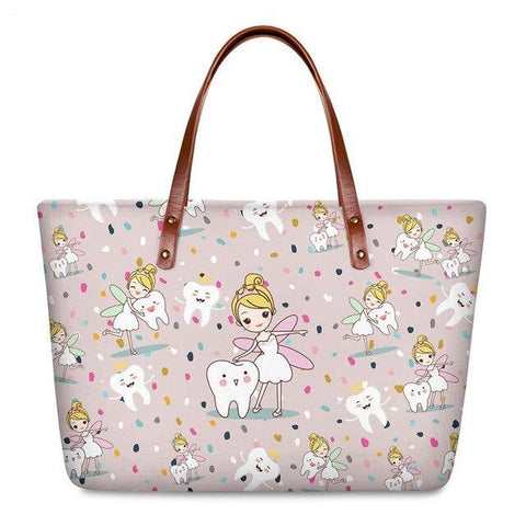 Polka Dot Tooth Fairy Tote Handbag