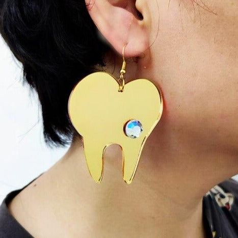Golden Molar Earrings