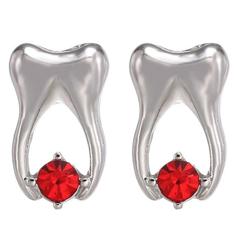 Elegant Silver Molar Earrings