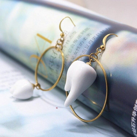 Asymmetrical Tooth Loop Earrings