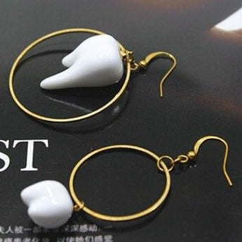 Asymmetrical Tooth Loop Earrings